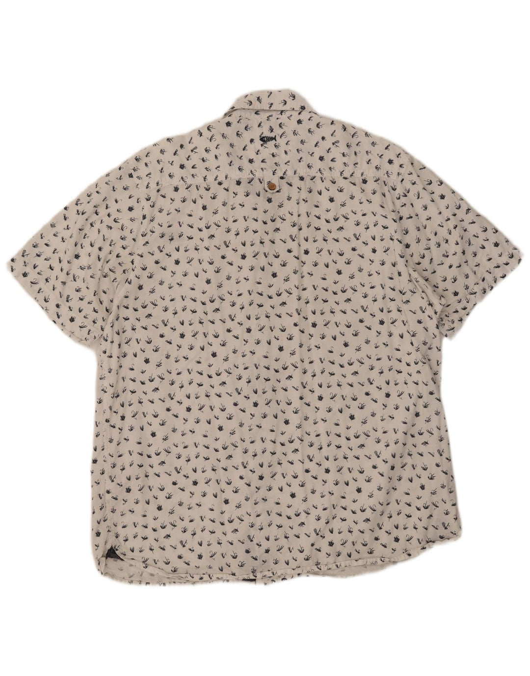 Camicia a maniche corte da uomo con motivo astratto Weird Fish 2XL cotone bianco