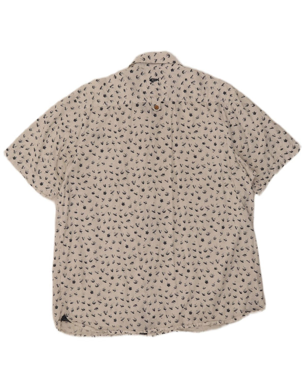 Camicia a maniche corte da uomo con motivo astratto Weird Fish 2XL cotone bianco