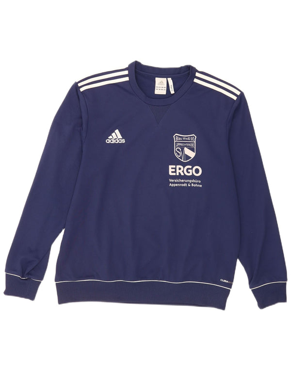 Adidas Uomo SV Blau Weib 90 Lipprechterode Felpa Maglione UK 44/46 Large