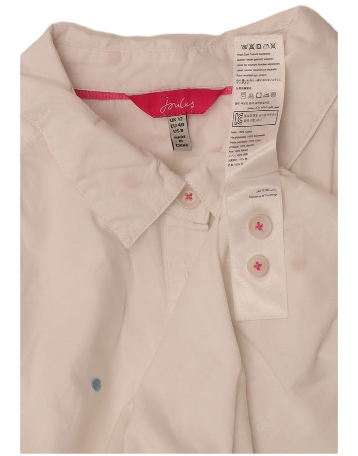 Camicia pullover da donna Joules UK 12 cotone a pois bianco medio