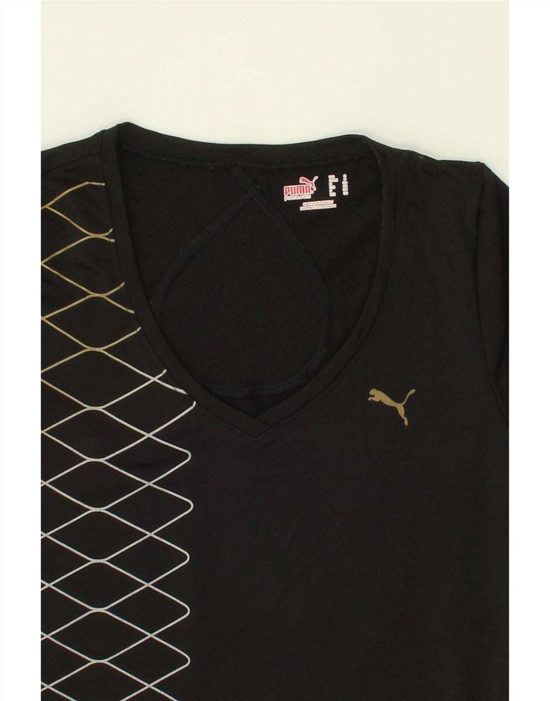 PUMA Womens T-Shirt Top UK 10 Small Black Polyester Vintage Puma and Second-Hand Puma from Messina Hembry 