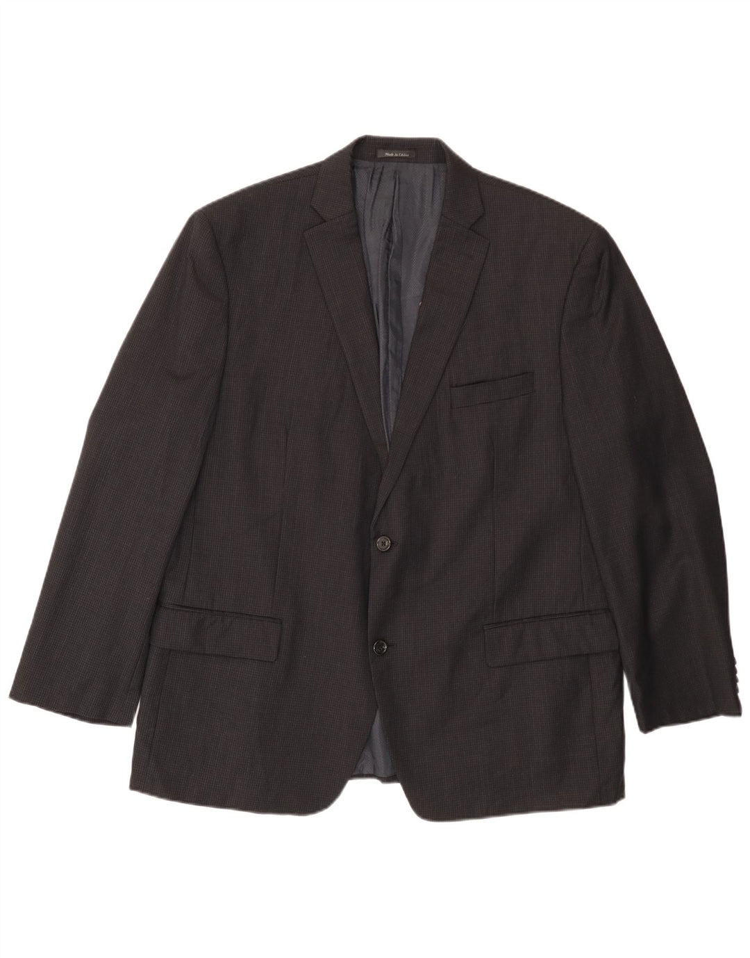 MICHAEL KORS Giacca blazer da uomo a 2 bottoni UK 46 3XL Lana nera