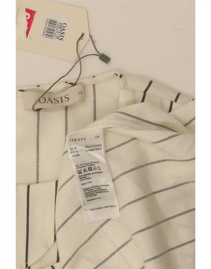 Top camicetta senza maniche da donna Oasis UK 12 Viscosa bianco sporco medio