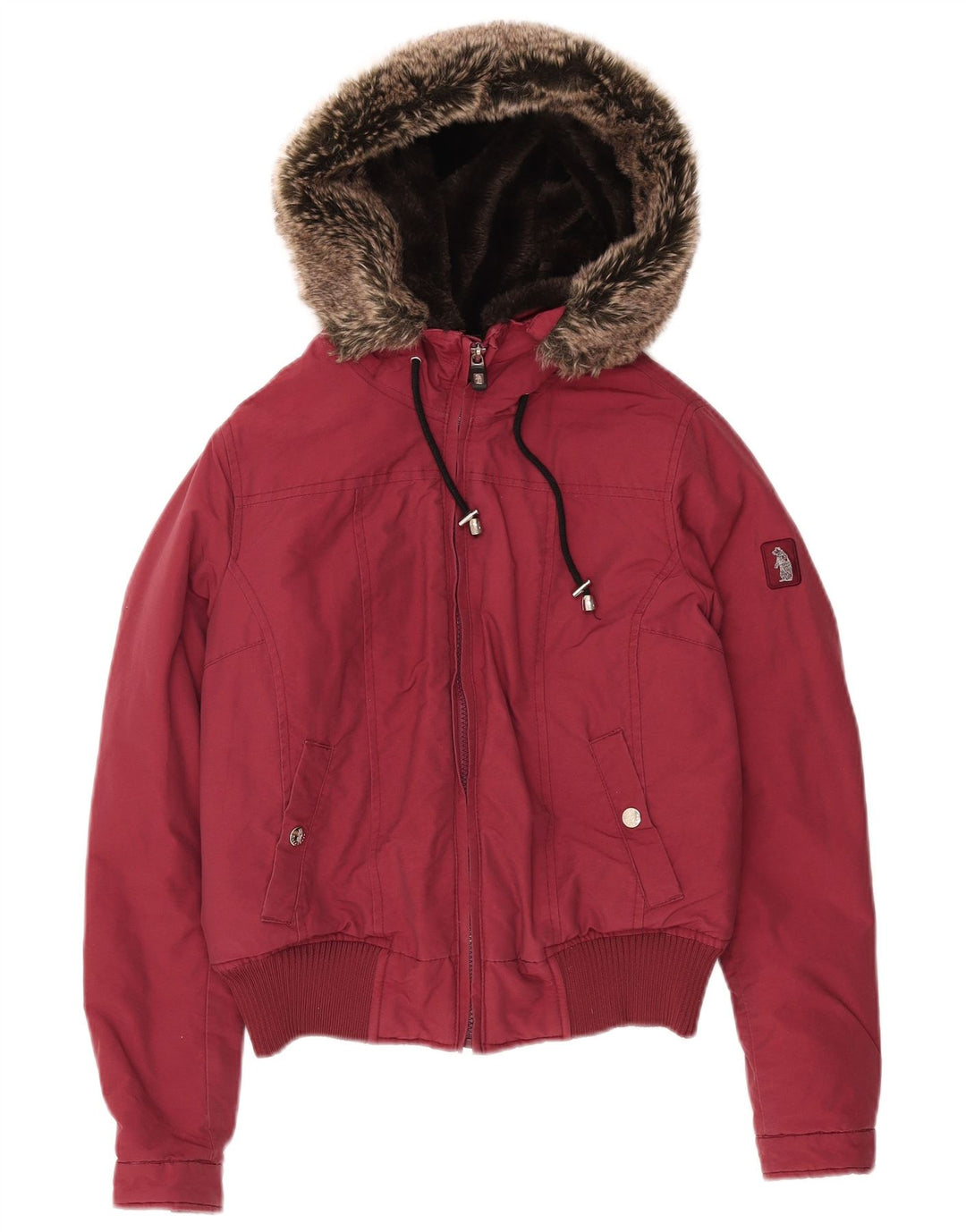 Giacca imbottita con cappuccio da donna Refrigue UK 10 piccola in cotone bordeaux