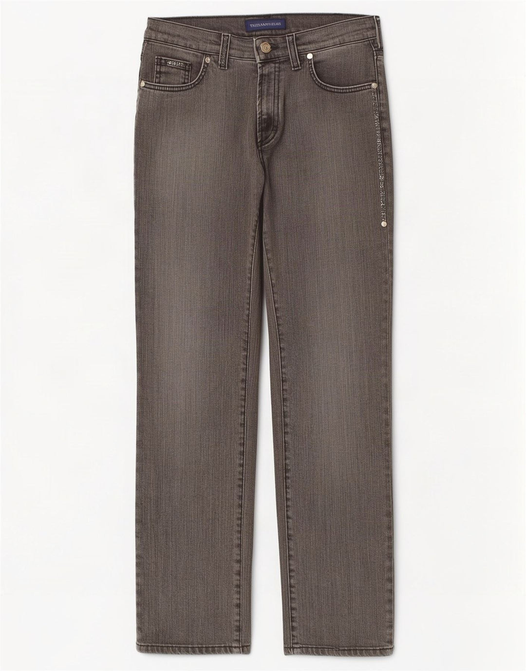 Jeans Dritti Donna Trussardi W27 L28 Cotone Grigio