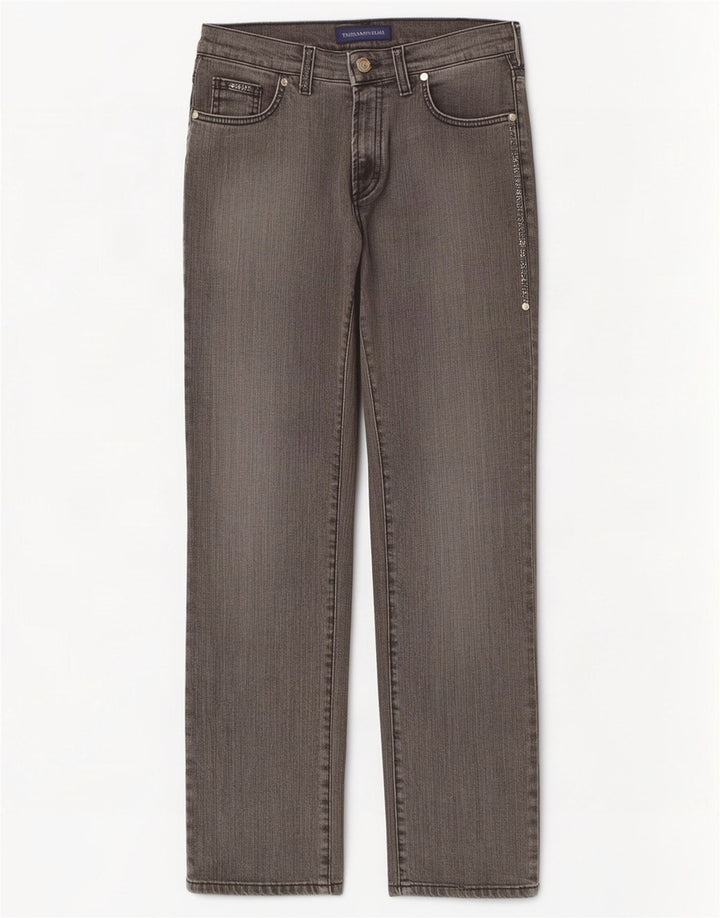 Jeans Dritti Donna Trussardi W27 L28 Cotone Grigio