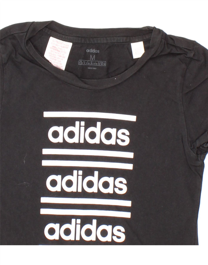 ADIDAS Boys Graphic T-Shirt Top 11-12 Years Medium  Black Cotton Vintage Adidas and Second-Hand Adidas from Messina Hembry 