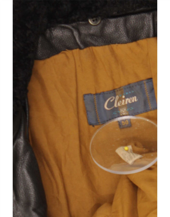 Giacca in pelle militare da uomo Cleiren IT 50 Large nera