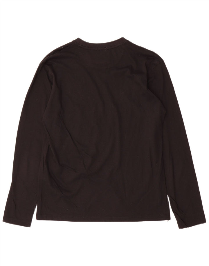 Russell Athletic Top grafico da uomo a maniche lunghe piccolo in cotone nero