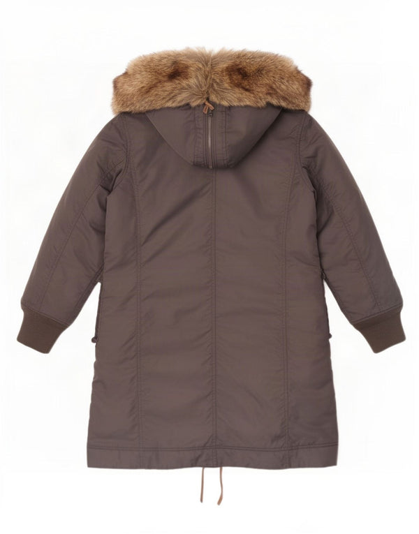 Cappotto imbottito con cappuccio da donna Diesel UK 14 Nylon grigio medio