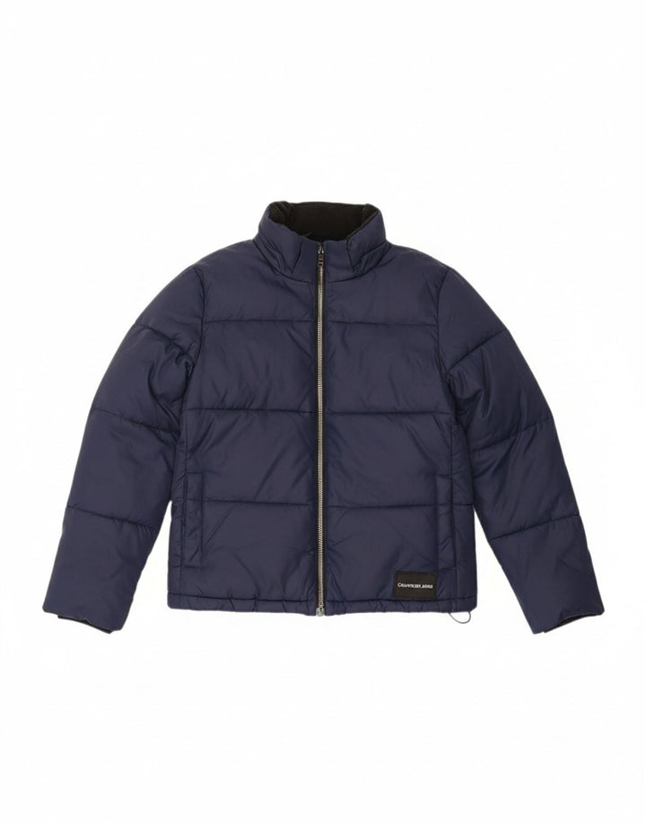 CALVIN KLEIN JEANS Boys Padded Jacket 11-12 Years Navy Blue Polyester
