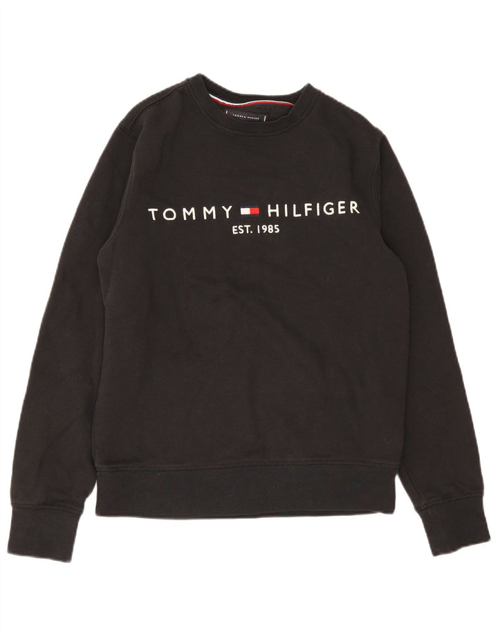 Felpa grafica da uomo Tommy Hilfiger Maglione piccolo nero