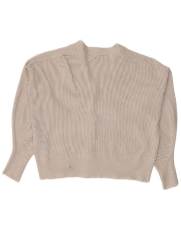 Maglione cardigan corto da donna Zara UK 14 bianco medio