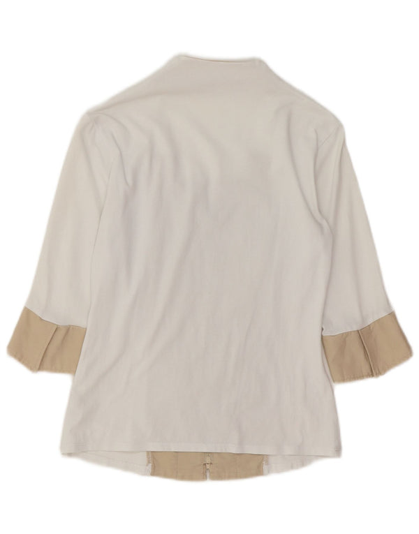 Camicetta da donna con maniche a 3/4 Naracamicie UK 10 Small White Colourblock