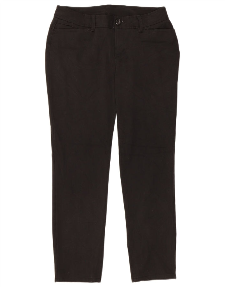 Pantaloni casual slim da donna EDDIE BAUER US 4 Small W28 L27 poliestere nero