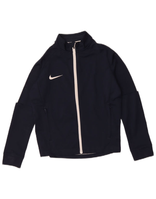 Giacca della tuta da ginnastica Nike da bambino Dri Fit 8-9 anni piccola blu navy
