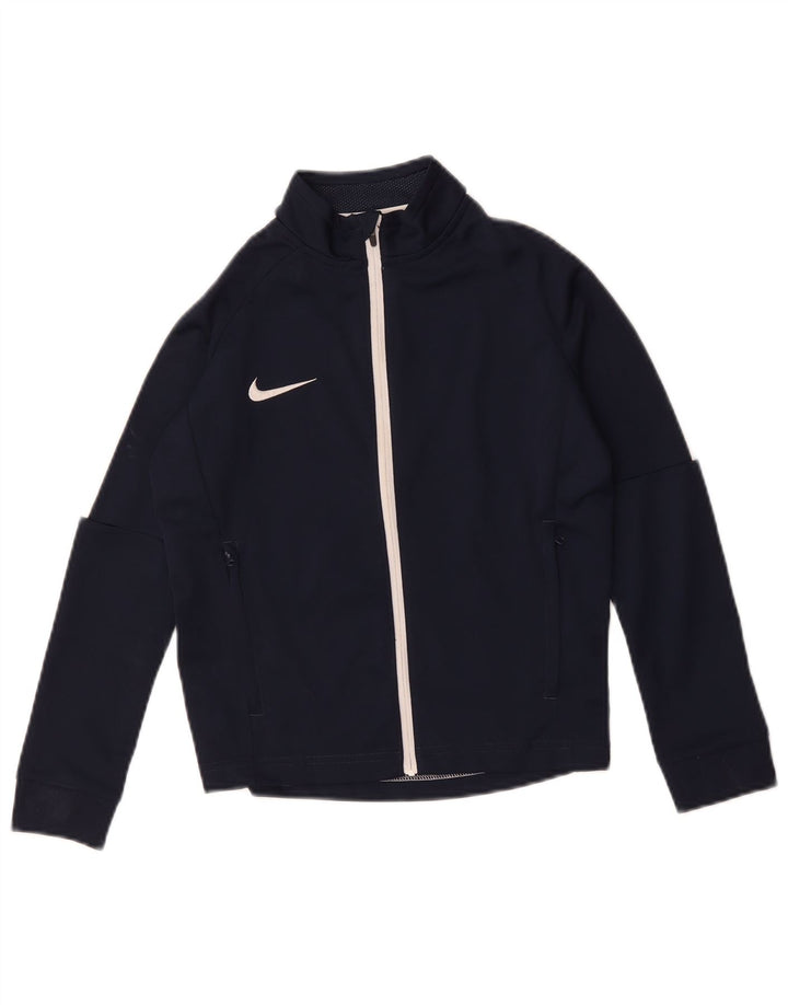 Giacca della tuta da ginnastica Nike da bambino Dri Fit 8-9 anni piccola blu navy