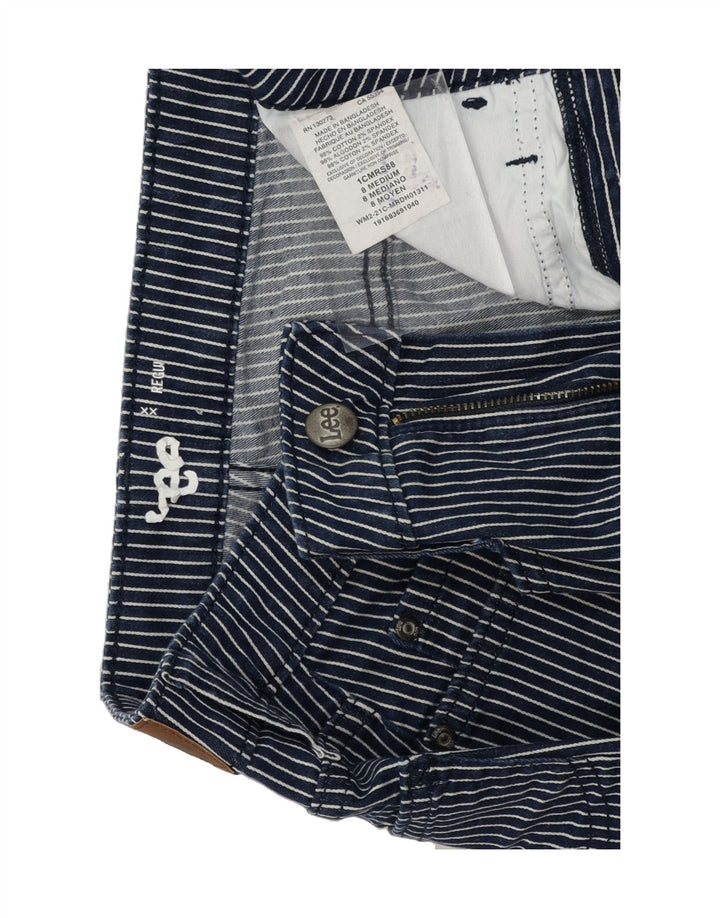 LEE Womens Regular Casual Shorts US 8 Medium W30 Navy Blue Pinstripe Vintage Lee and Second-Hand Lee from Messina Hembry 