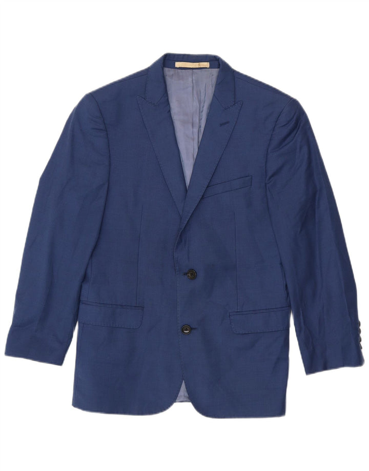 Giacca blazer da uomo a 2 bottoni con maniche a 3/4 French Connection UK 36 piccola blu