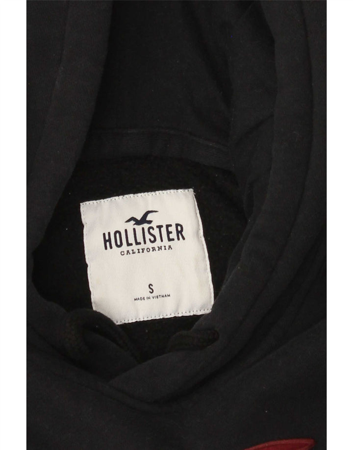 Felpa con cappuccio grafica Hollister da uomo piccola nera