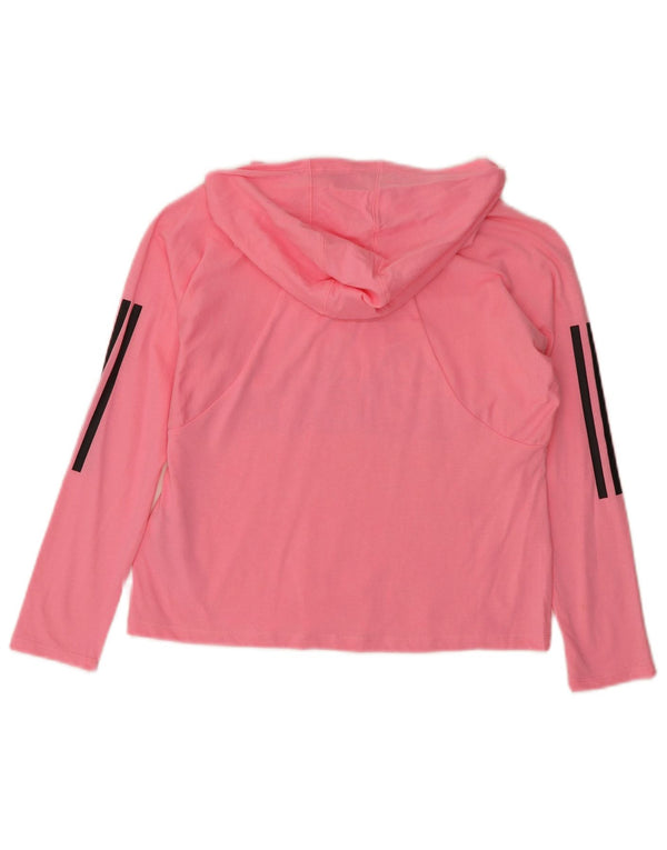 Felpa con cappuccio grafica Loose Fit da donna Adidas UK 10 Small Pink Cotton