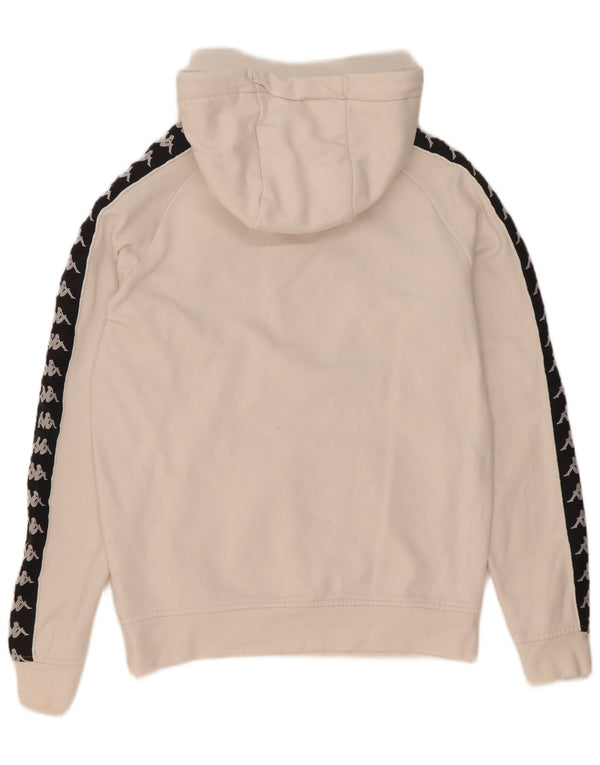 Maglione con cappuccio grafico da uomo Kappa piccolo in cotone bianco sporco