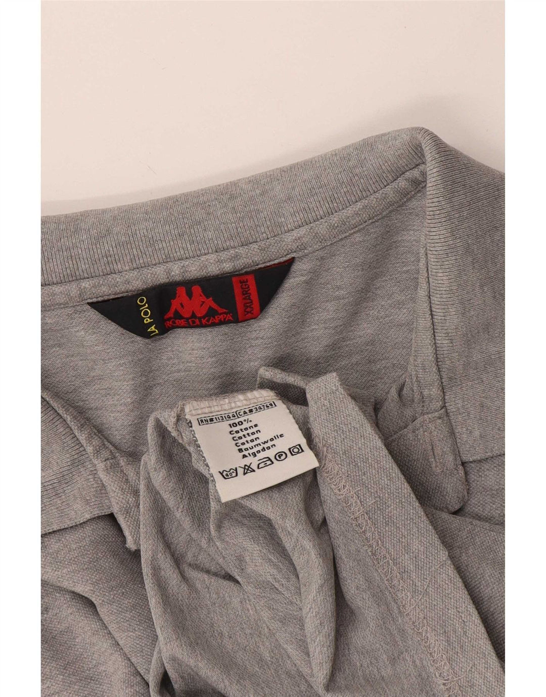 Polo Kappa Uomo 2XL Cotone Puntinato Grigio