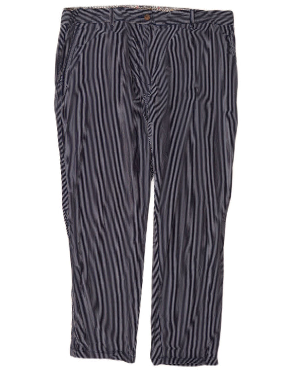 Pantaloni chino da donna Marks & Spencer UK 18 XL W36 L30 Gessato blu navy