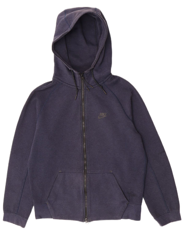 Felpa con cappuccio e zip oversize da donna Nike UK 10 Small in cotone blu navy