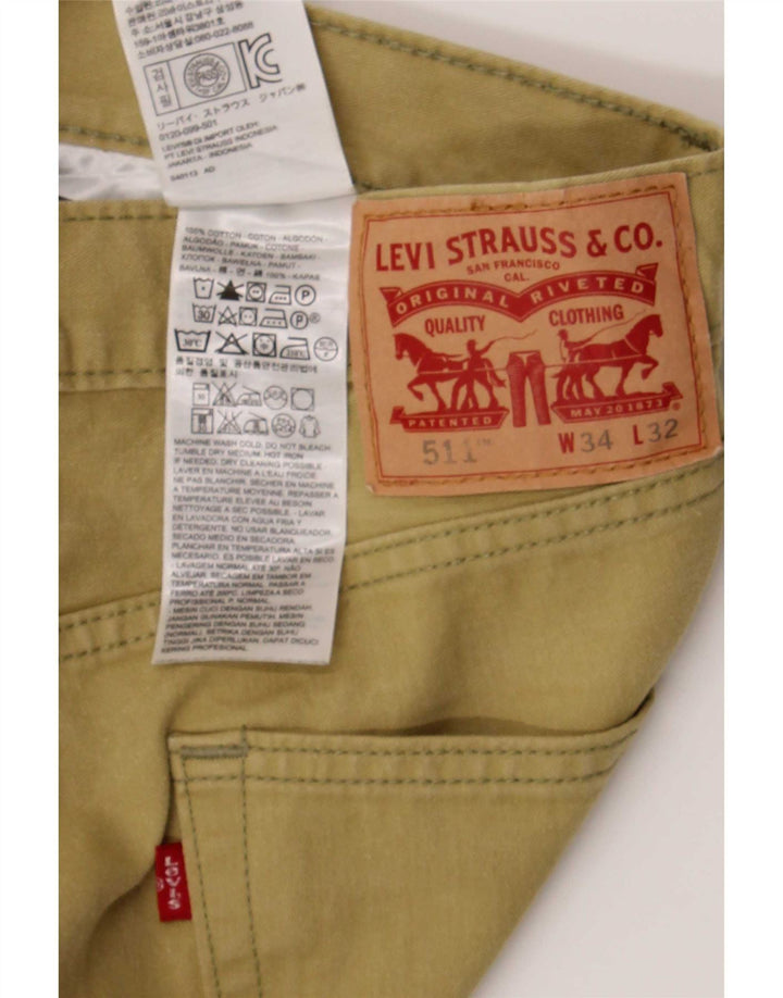 Jeans Levi's da uomo 511 slim W34 L32 cotone kaki