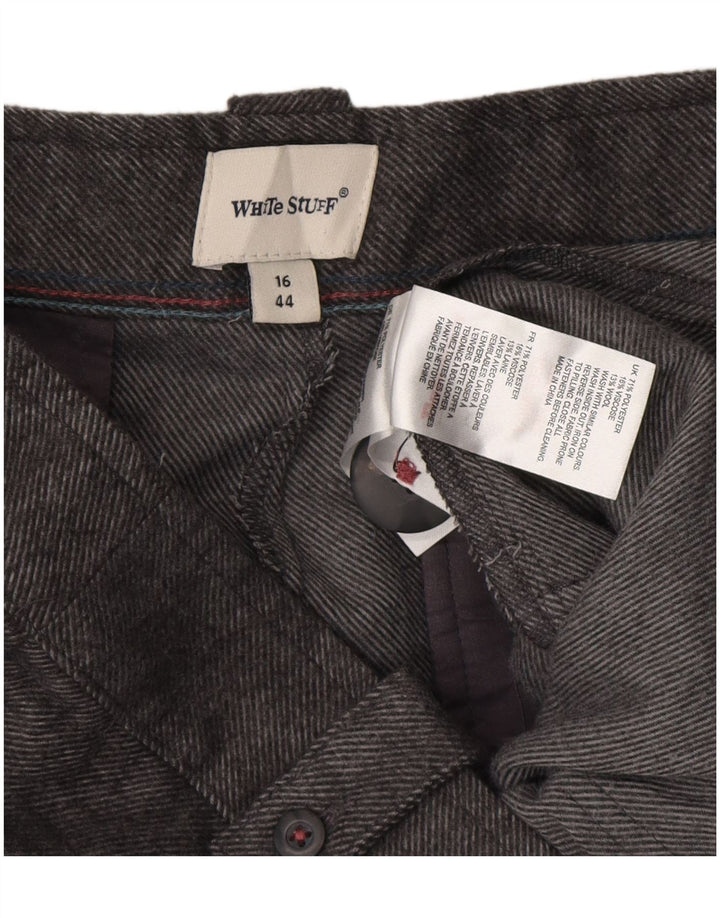 WHITE STUFF Pantaloni casual dritti da donna UK 16 Large W34 L29 Grigio