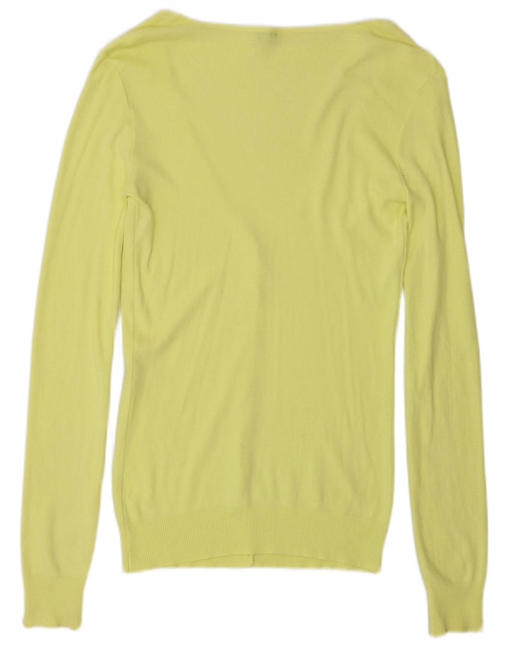 Maglione cardigan da donna Benetton UK 10 piccolo giallo