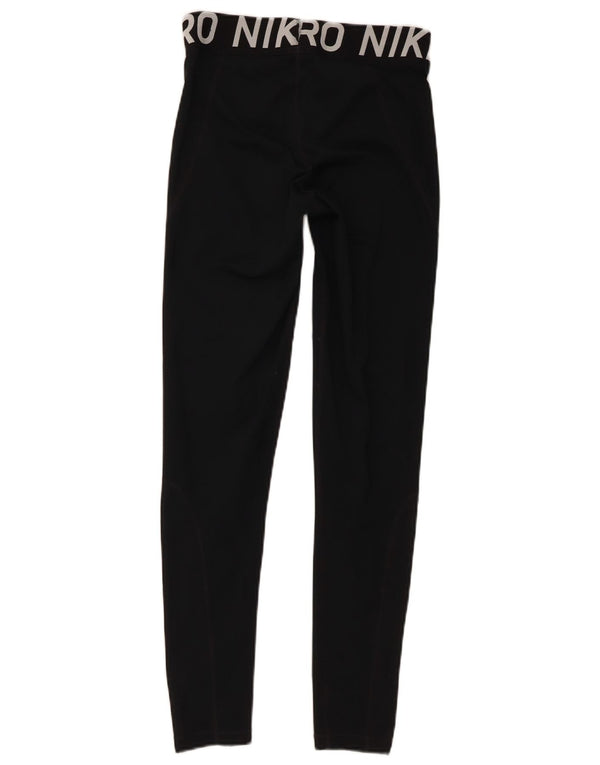 Leggings grafici Nike Dri Fit da donna UK 12 medio nero poliestere