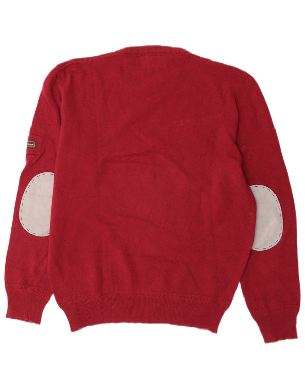 Maglione maglione girocollo da uomo Avirex XL lana vergine bordeaux