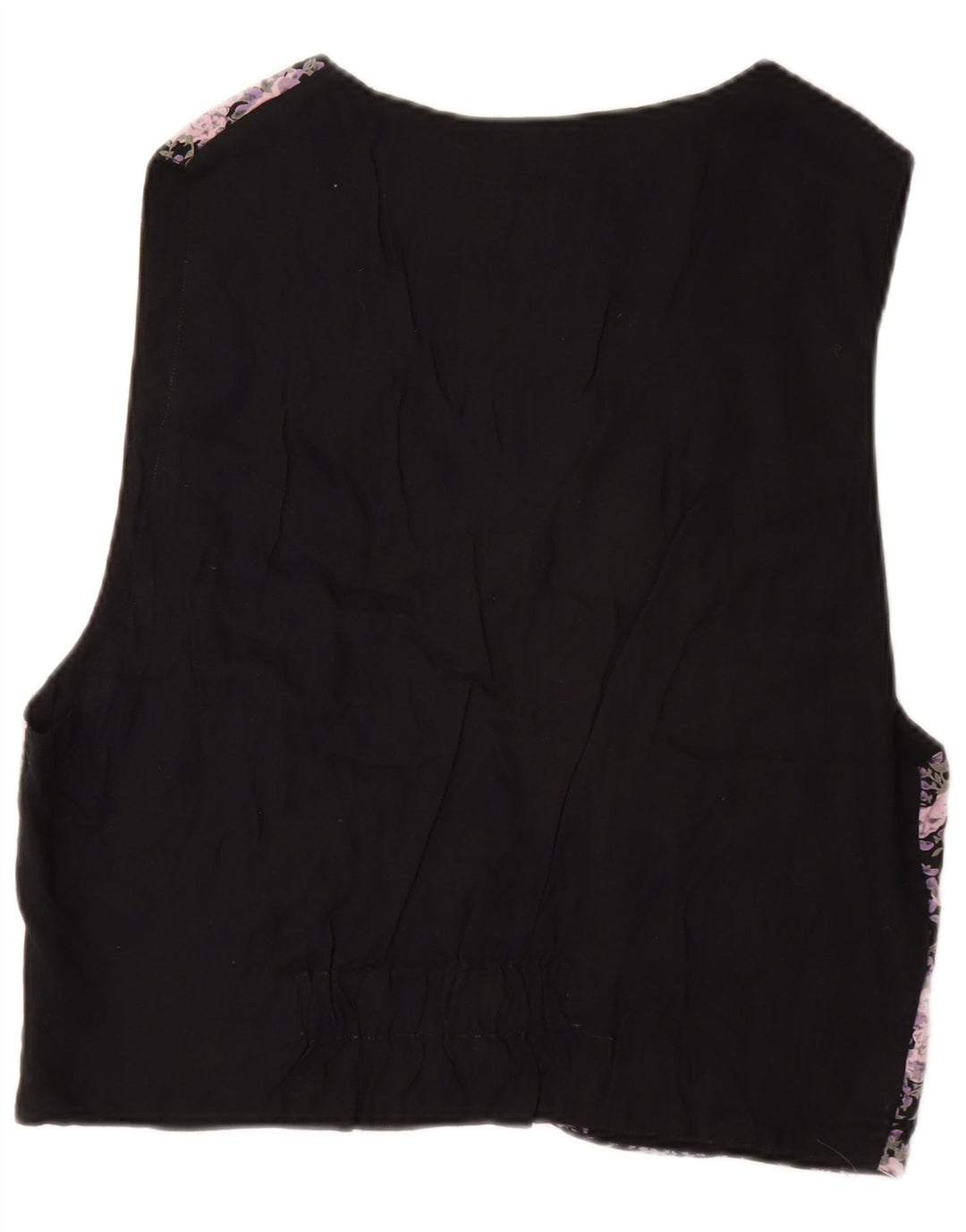 Gilet Uomo VINTAGE IT 52/54 Grande Viscosa Floreale Nera