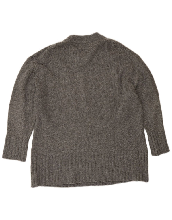 Maglione girocollo oversize da donna Zara UK 14 Acrilico grigio medio