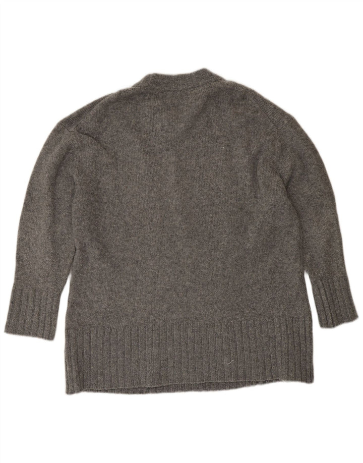 Maglione girocollo oversize da donna Zara UK 14 Acrilico grigio medio
