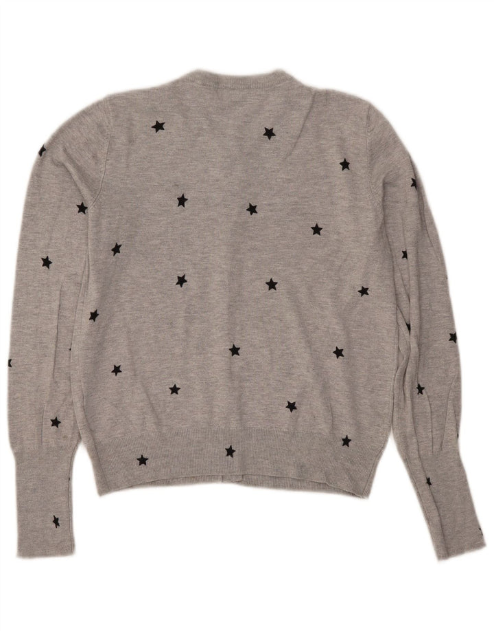 Maglione cardigan corto da donna Marks & Spencer UK 10 piccolo grigio
