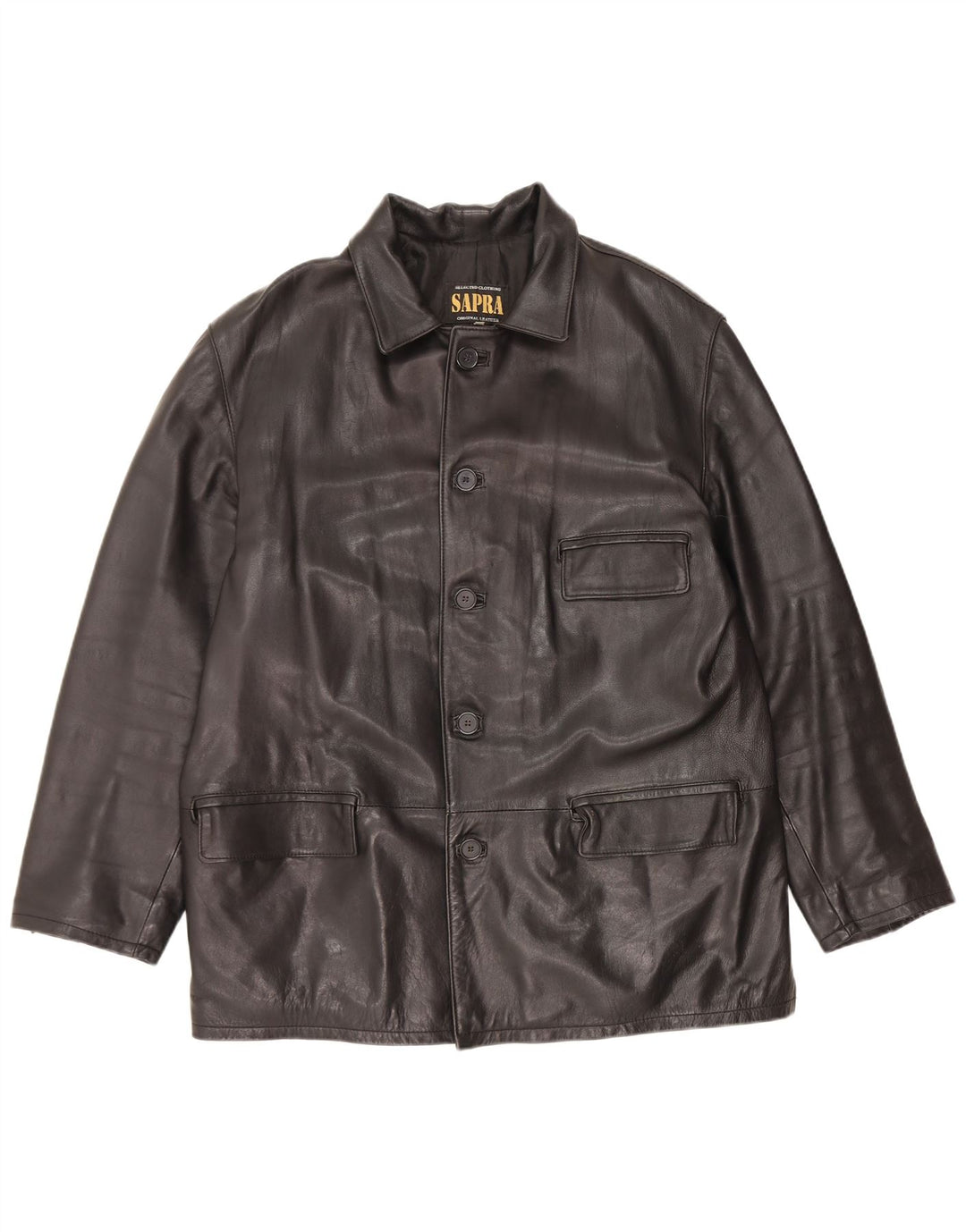 Giacca in pelle vintage da uomo UK 42 XL in pelle nera
