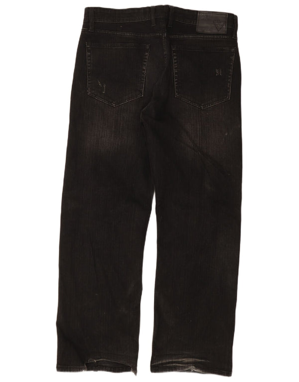 Jeans dritti da uomo GUESS W36 L30 cotone nero