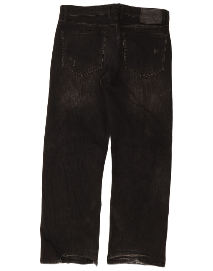 Jeans dritti da uomo GUESS W36 L30 cotone nero