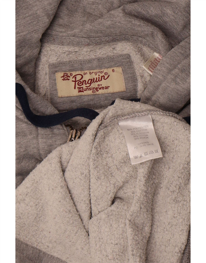 Maglione con cappuccio e zip da uomo Penguin piccolo poliestere grigio