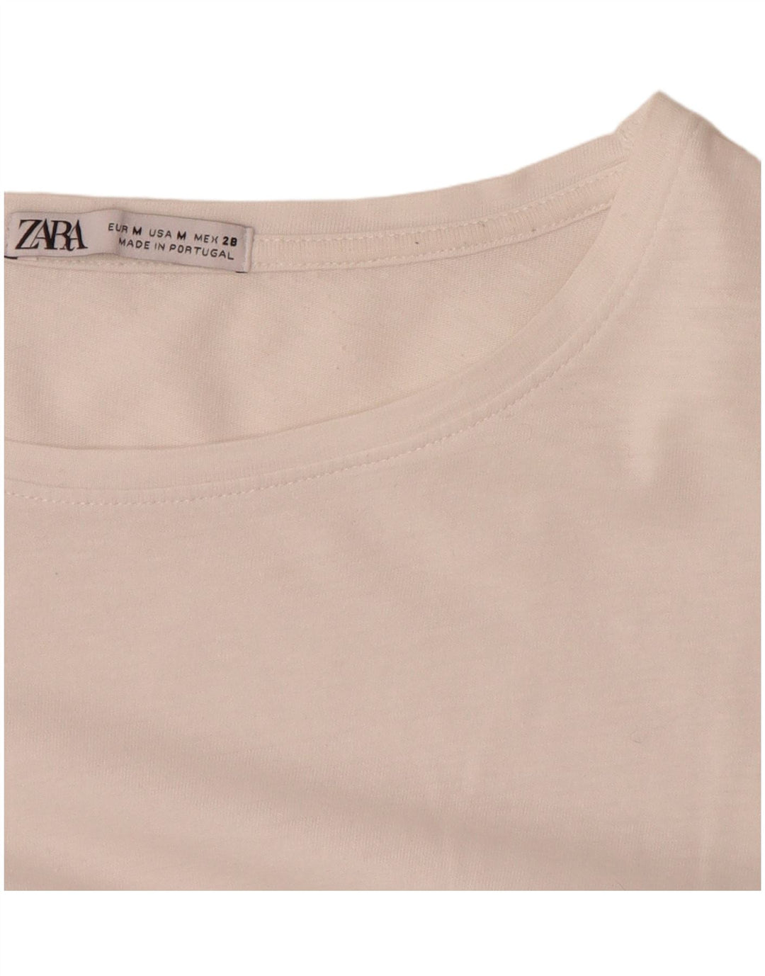 ZARA Camicetta da Donna Top UK 14 Medio Bianco Paisley