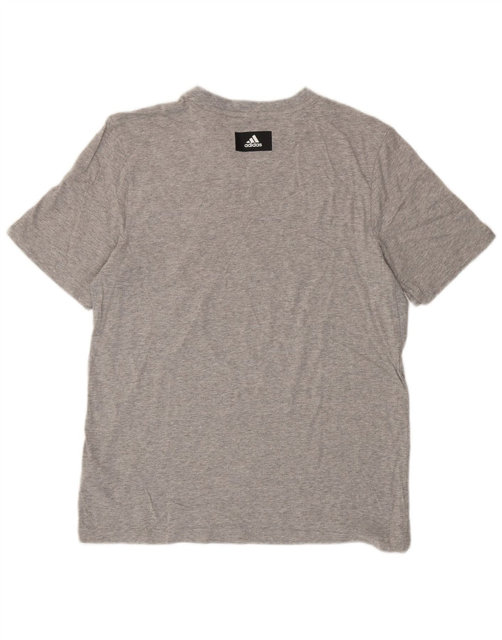 T-shirt grafica da uomo Adidas Top in cotone grigio medio