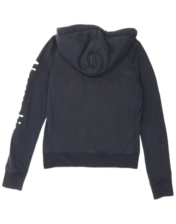 Abercrombie & Fitch Giacca da tuta grafica da donna UK 14 Medium Navy B