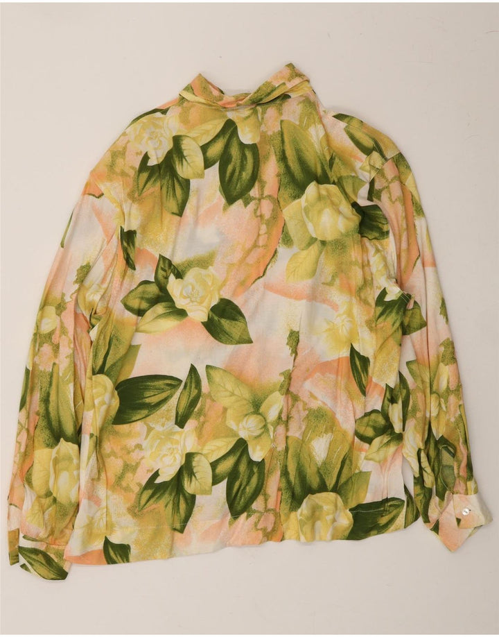 Camicia da donna VINTAGE UK 10 Piccolo floreale giallo