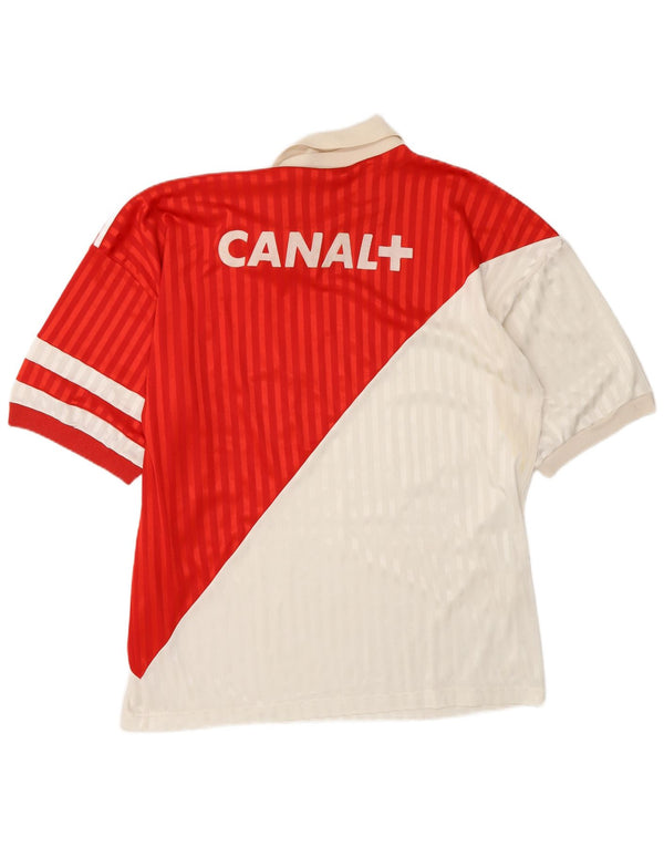 Maglia da calcio Adidas Monaco Home 1990-1991 da uomo grande rossa sportiva