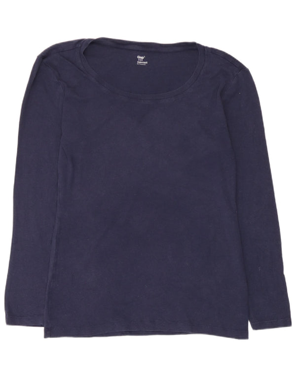Gap Top da donna a maniche lunghe UK 14 Large Blu Navy in cotone