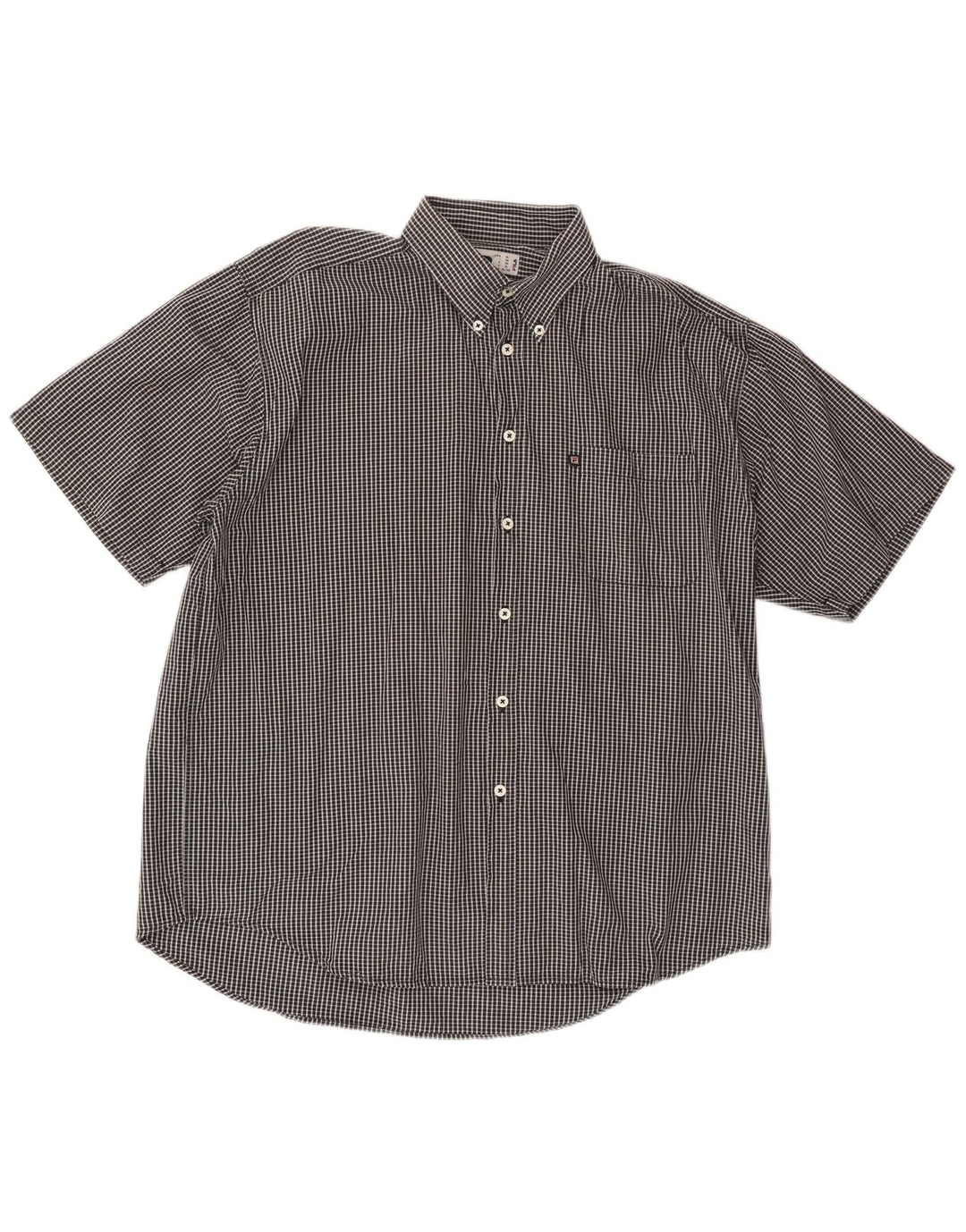 Camicia FILA da uomo a maniche corte XL in cotone a quadri neri