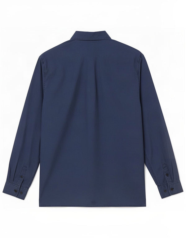 Camicia da donna vintage UK 14 seta blu navy media